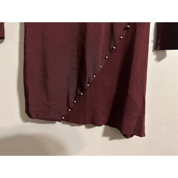 White House Black Market Button‎ Detail Tunic Dark Burgundy Size XS #972 - Picture 7 of 14